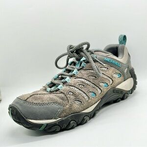 Merrell Gray and Teal Hiking Athletic Shoes Size 9